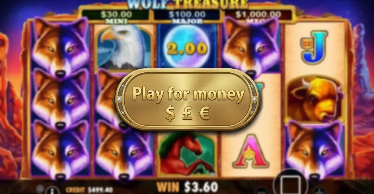 Play Wolf Treasure Online Pokie on Mobile